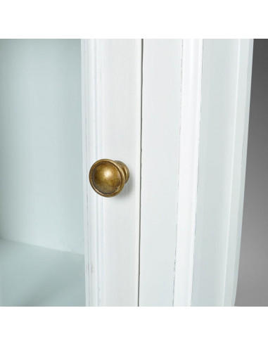 Armadietto con Libreria Elegante con 3 Scaffali Bianco in Legno