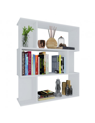 Libreria/Divisorio Bianco 80x24x96 cm in Legno Multistrato