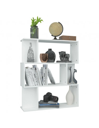 Libreria/Divisorio Bianco 80x24x96 cm in Legno Multistrato