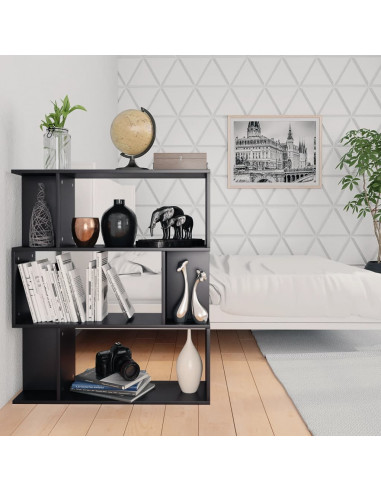 Libreria/Divisorio Nero 80x24x96 cm in Legno Multistrato