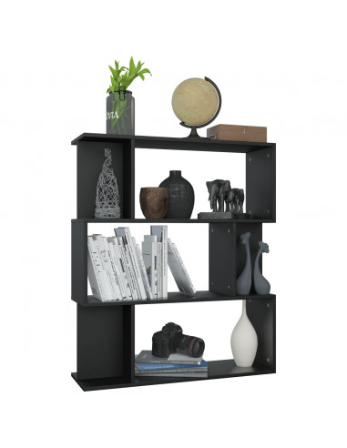 Libreria/Divisorio Nero 80x24x96 cm in Legno Multistrato