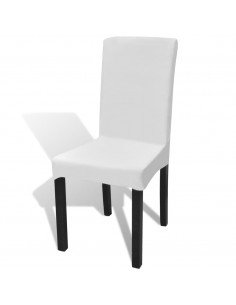 Coprisedia Elasticizzata Dritta Set 6 pz Bianco 2