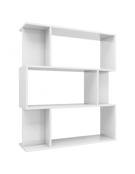 Libreria/Divisorio Bianco Lucido 80x24x96 cm