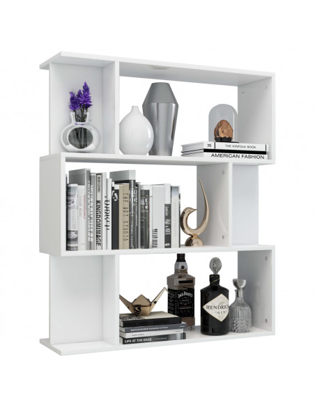 Libreria/Divisorio Bianco Lucido 80x24x96 cm