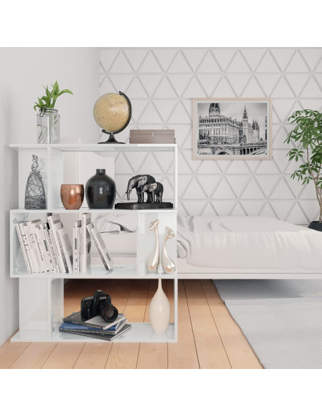 Libreria/Divisorio Bianco Lucido 80x24x96 cm