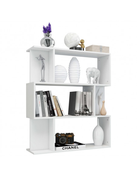 Libreria/Divisorio Bianco Lucido 80x24x96 cm