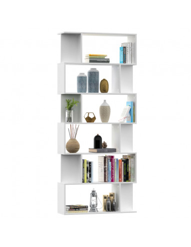 Libreria/Divisorio Bianco 80x24x192 cm in Legno Multistrato