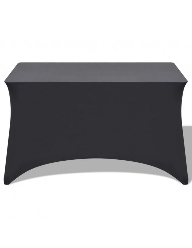 Fodere Elasticizzate per Tavolo 2 pezzi 120x60,5x74 cm Antracite