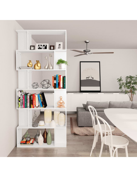 Libreria/Divisorio Bianco 80x24x192 cm in Legno Multistrato
