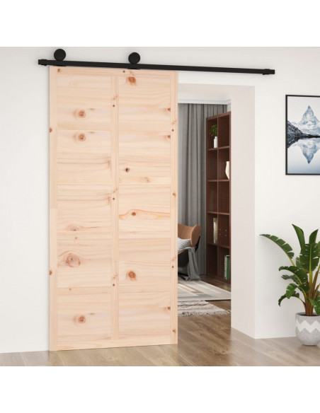 Porta del Granaio 100x1,8x214 cm in Legno Massello di Pino