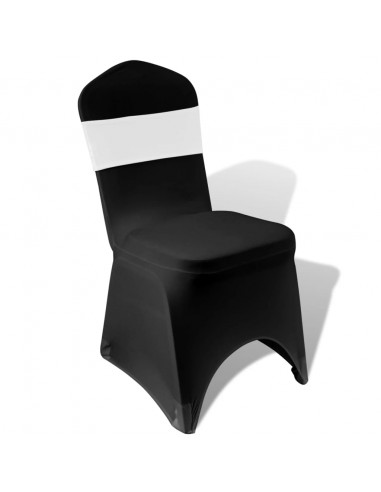 Fascia Elasticizzata Bianca Decorativa Sedia con Fibbia Diamante 25 pz