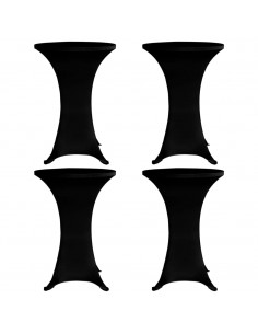 Coperture Verticali per Tavolo 4 pz Ø70 cm Nero Elastico 2