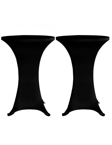 Coperture Verticali per Tavolo 4 pz Ø70 cm Nero Elastico
