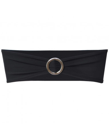Fascia Elasticizzata Nera Decorativa Sedia con Fibbia Diamante 25 pz