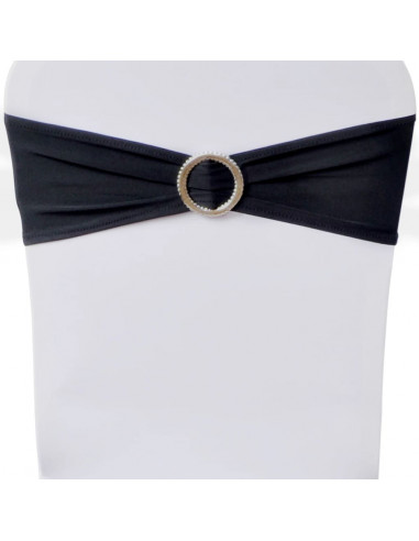 Fascia Elasticizzata Nera Decorativa Sedia con Fibbia Diamante 25 pz