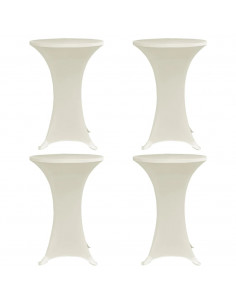 Coperture Verticali per Tavolo 4 pz Ø70 cm Crema Elastico 2