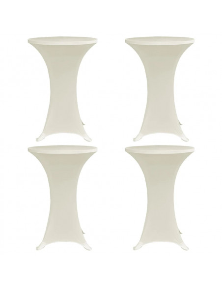 Coperture Verticali per Tavolo 4 pz Ø70 cm Crema Elastico