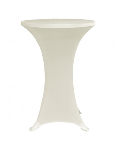 Coperture Verticali per Tavolo 4 pz Ø70 cm Crema Elastico