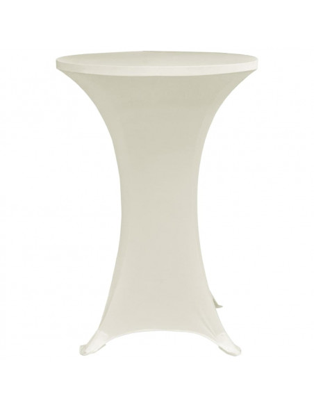 Coperture Verticali per Tavolo 4 pz Ø70 cm Crema Elastico
