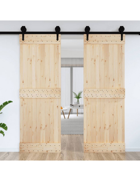 Porta NARVIK 80x210 cm in Legno Massello di Pino