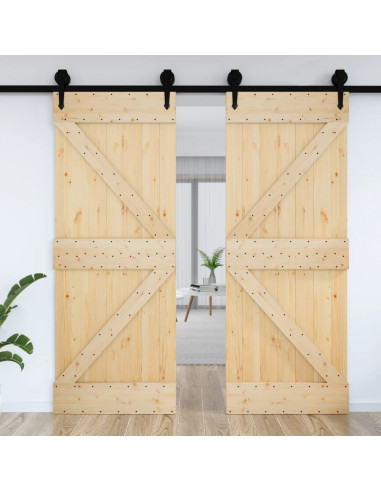 Porta NARVIK 85x210 cm in Legno Massello di Pino