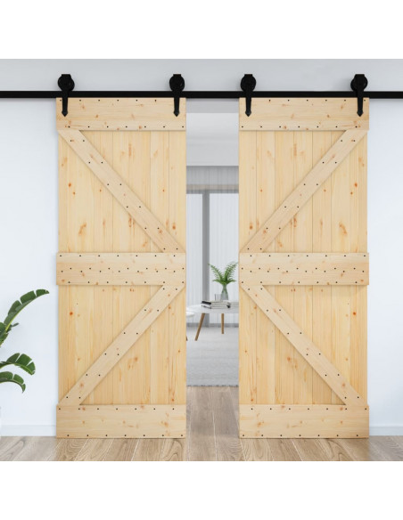 Porta NARVIK 95x210 cm in Legno Massello di Pino