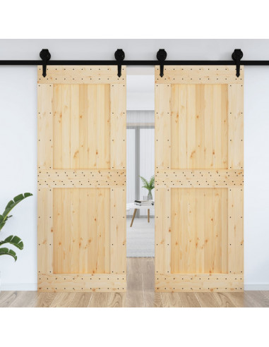 Porta NARVIK 90x210 cm in Legno Massello di Pino