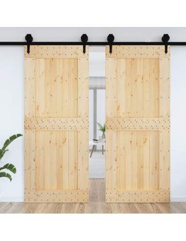 Porta NARVIK 95x210 cm in Legno Massello di Pino