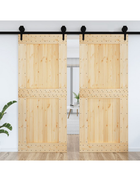 Porta NARVIK 95x210 cm in Legno Massello di Pino