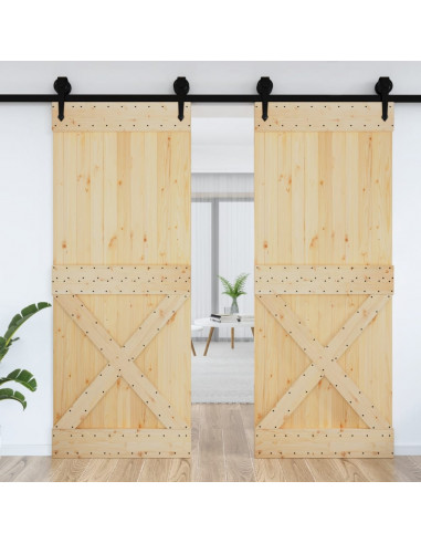 Porta NARVIK 90x210 cm in Legno Massello di Pino