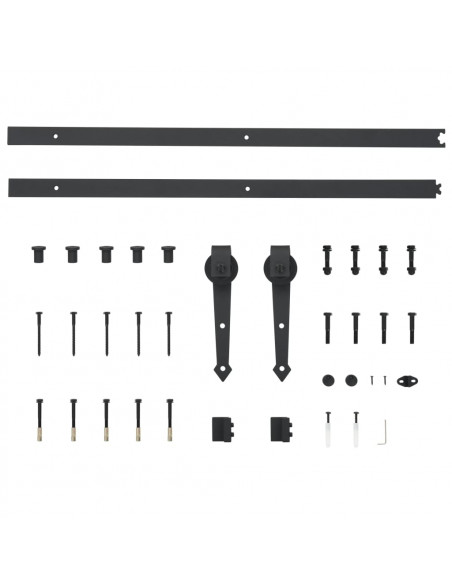 Porta Scorrevole con Set Hardware 90x210 cm Legno Massello Pino