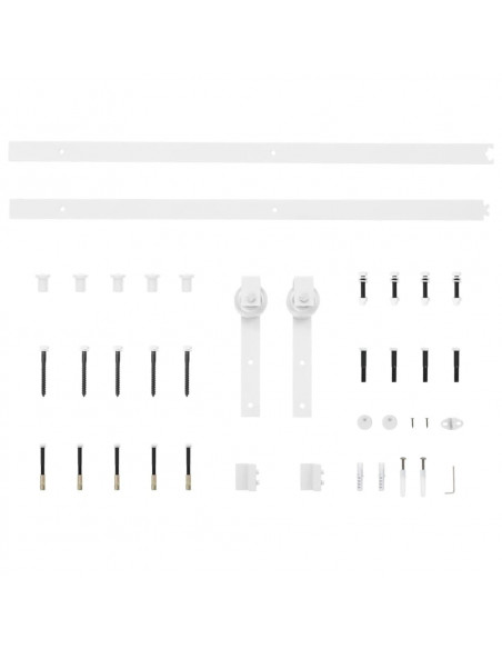 Porta Scorrevole con Set Hardware 85x210 cm Legno Massello Pino