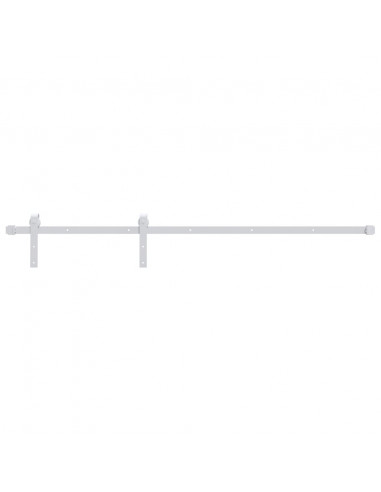 Porta Scorrevole con Set Hardware 90x210 cm Legno Massello Pino