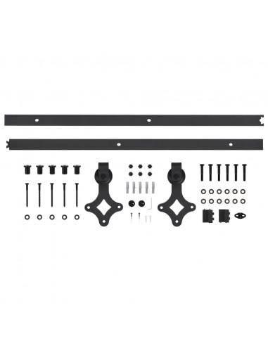 Porta Scorrevole con Set Hardware 100x210cm Legno Massello Pino