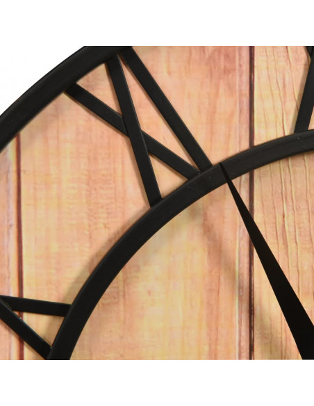 Orologio da Parete 39 cm Marrone e Nero in MDF e Ferro