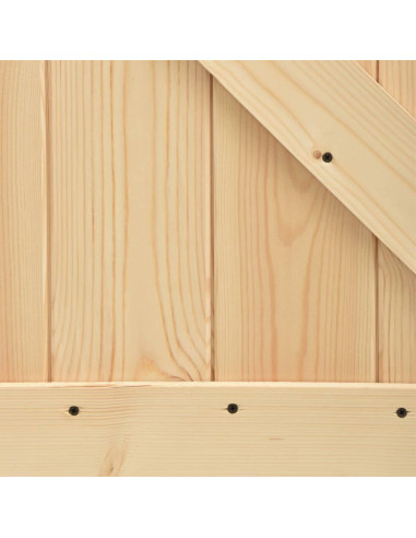 Porta Scorrevole con Set Hardware 95x210 cm Legno Massello Pino