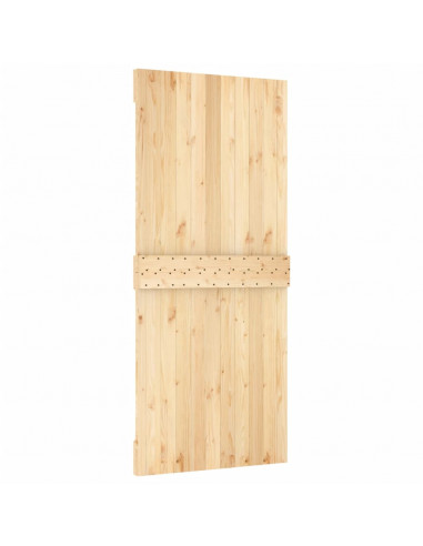 Porta Scorrevole con Set Hardware 90x210 cm Legno Massello Pino