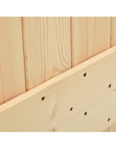 Porta Scorrevole con Set Hardware 90x210 cm Legno Massello Pino