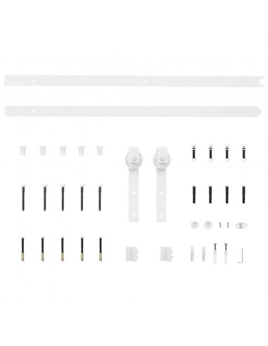 Porta Scorrevole con Set Hardware 95x210 cm Legno Massello Pino