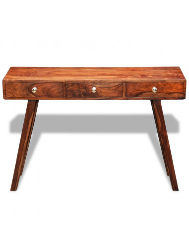 Tavolo Consolle con 3 Cassetti 76 cm Legno Massello di Sheesham