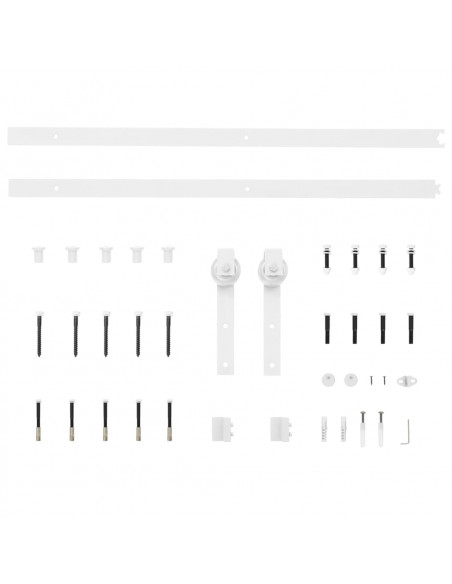 Porta Scorrevole con Set Hardware 80x210 cm Legno Massello Pino