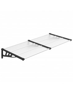 Tettoia per Porta Nero e Trasparente 199x90 cm in Policarbonato 2