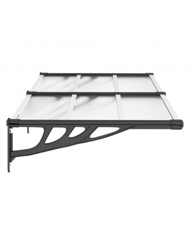 Tettoia per Porta Nero e Trasparente 152,5x90 cm Policarbonato