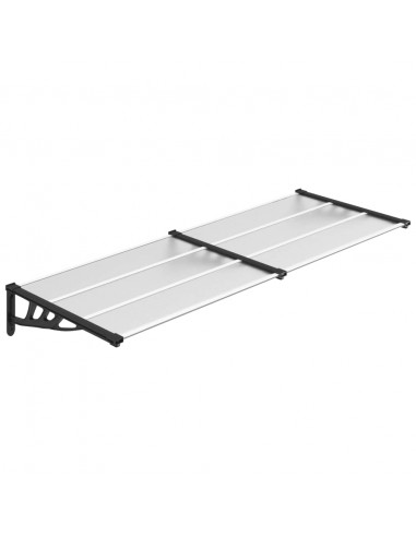 Tettoia per Porta Nero e Trasparente 239x90 cm in Policarbonato