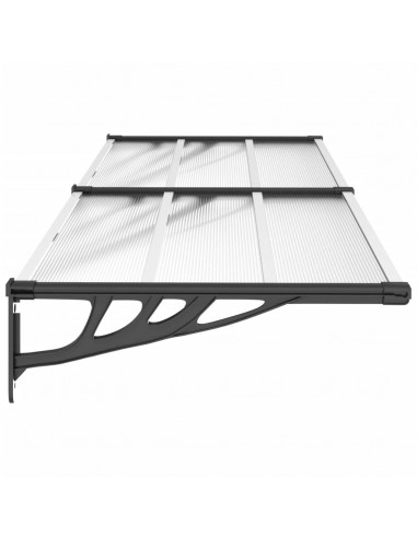 Tettoia per Porta Nero e Trasparente 239x90 cm in Policarbonato