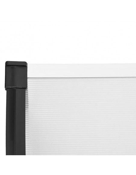 Tettoia per Porta Nero e Trasparente 239x90 cm in Policarbonato