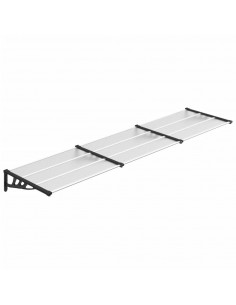 Tettoia per Porta Nero e Trasparente 358,5x90 cm Policarbonato 2