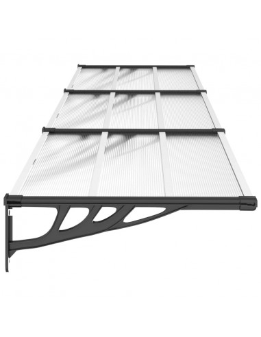 Tettoia per Porta Nero e Trasparente 358,5x90 cm Policarbonato