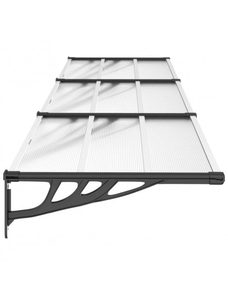 Tettoia per Porta Nero e Trasparente 358,5x90 cm Policarbonato