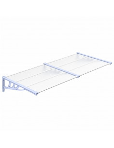 Tettoia per Porta Grigio e Trasparente 199x90 cm Policarbonato 2